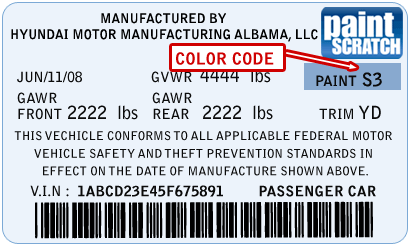 Matrix Auto Paint Color Chart