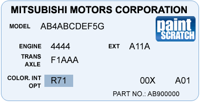 Mitsubishi Color Code Chart