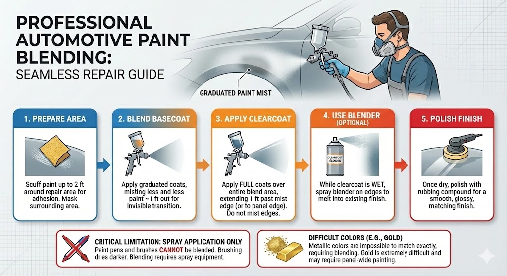 Professional Automotive Paint Blending Techniques Infographic